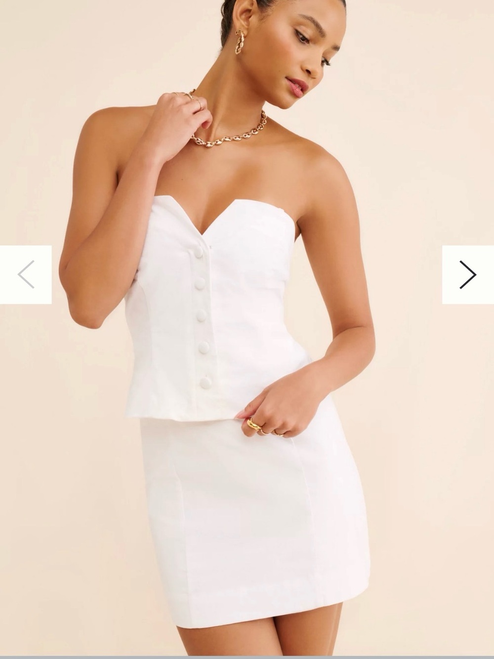 BHLDN White Strapless Mini Dress